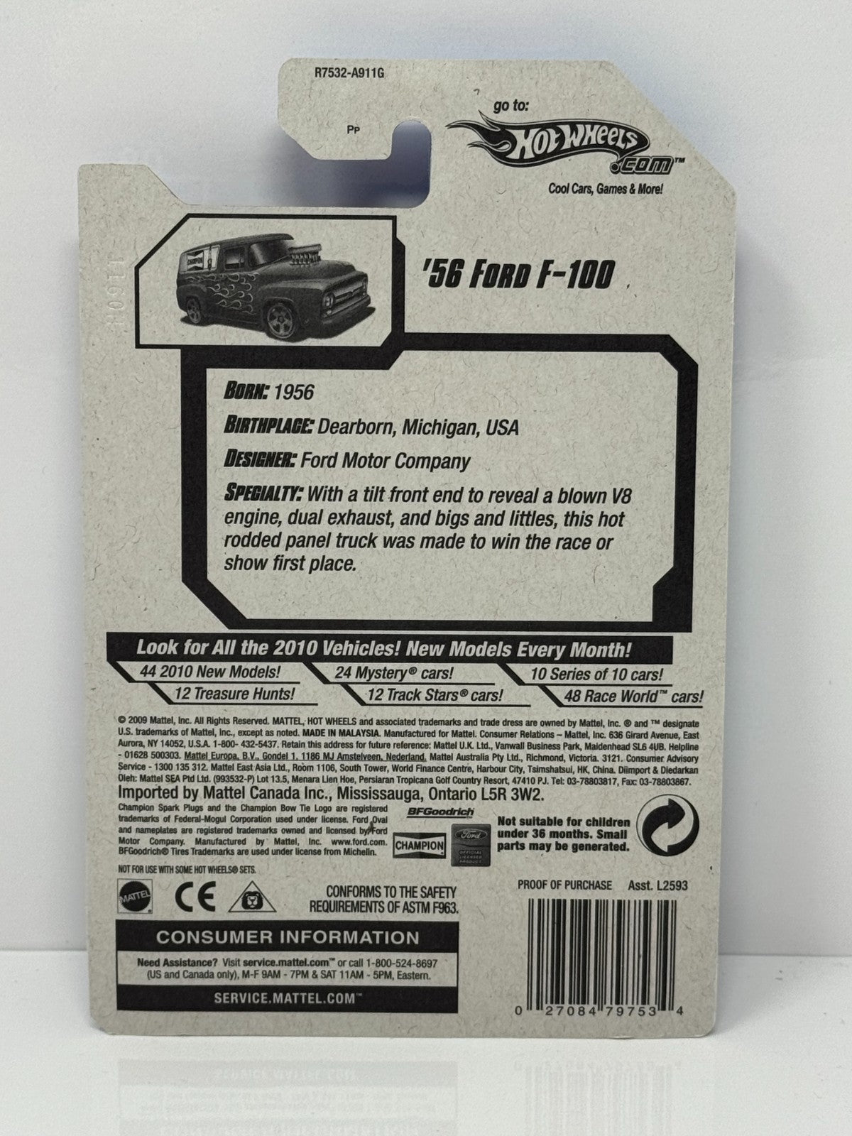 Hot Wheels HW Performance 1956 Ford F-100 1:64 Diecast Factory Sealed