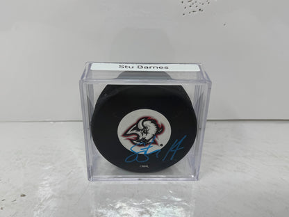 Stu Barnes Buffalo Sabres Signed NHL Autograph Puck Blue Auto