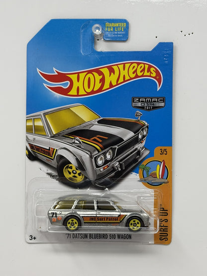 Hot Wheels ZAMAC Surf's Up 1971 Datsun Bluebird 510 Wagon 1:64 Diecast