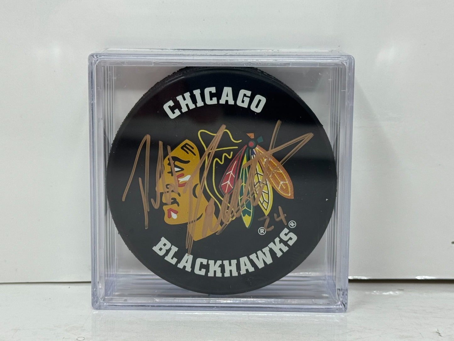 Phillip Danault Chicago Blackhawks Signed NHL Autograph Puck Gold Auto