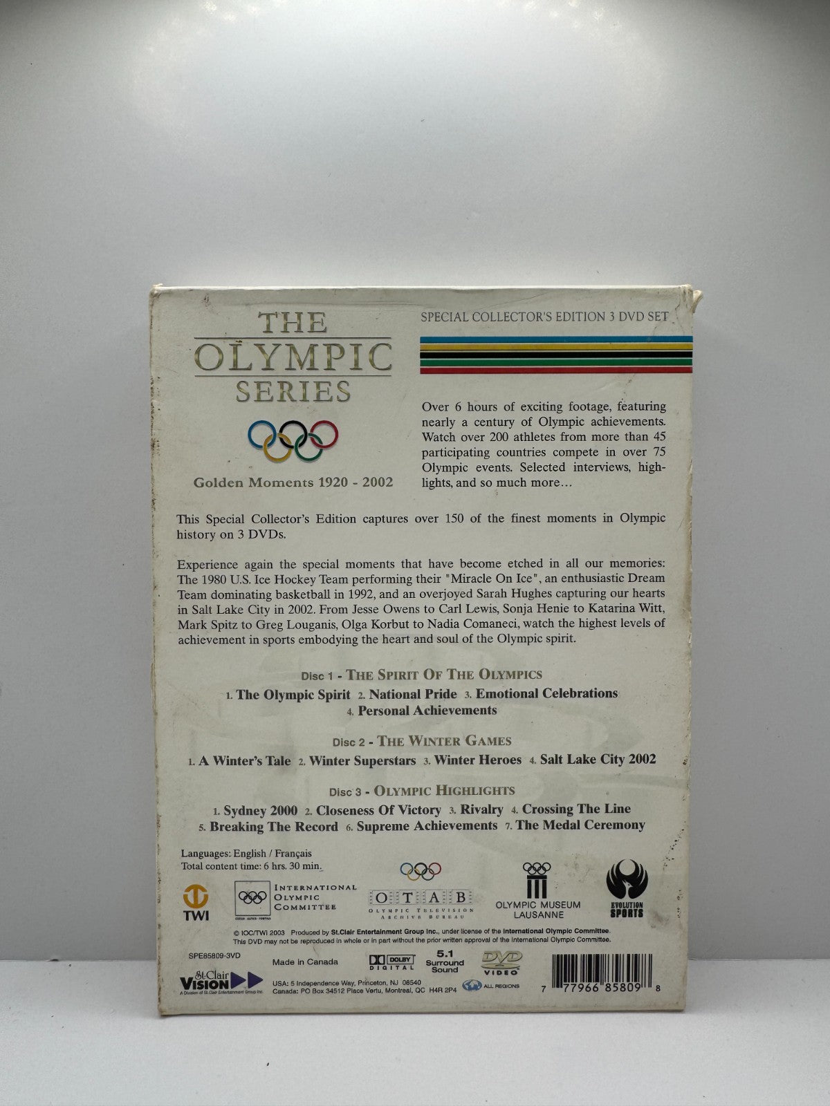 Olympic Series Golden Moments 1920-2002 (DVD) Sports Documentary