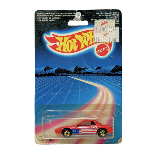Hot Wheels Pontiac Fiero 2M4 Red w/ American Flag Graphics 1:64 Diecast
