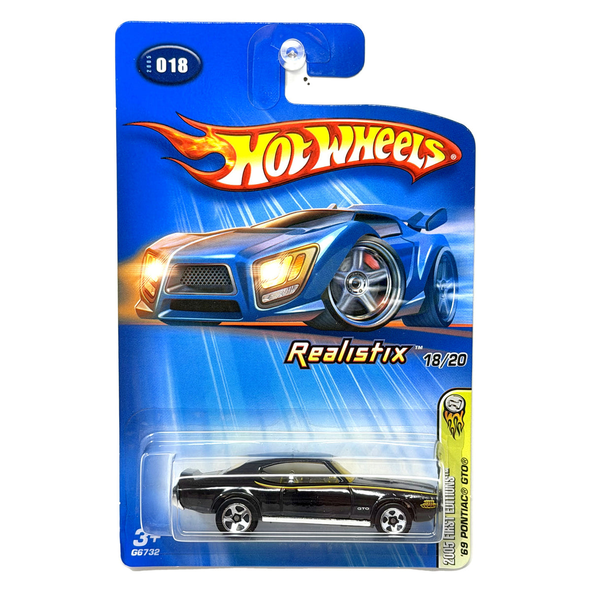 Hot Wheels Realistix 2005 First Editions 1969 Pontiac GTO 1:64 Diecast Black V1