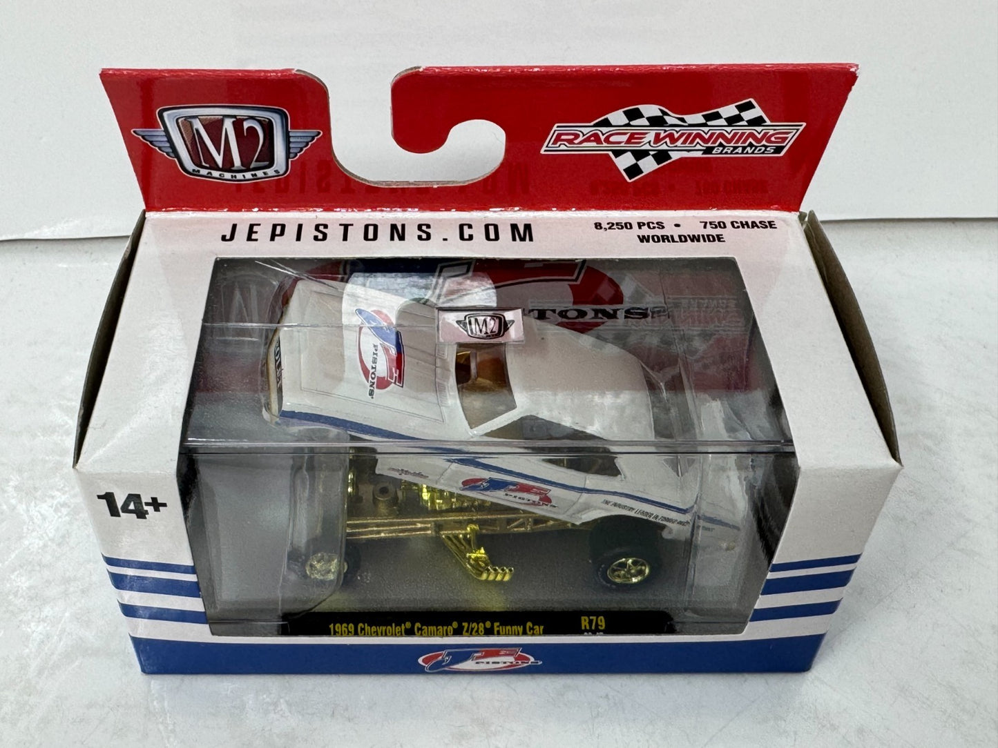 M2 Machines JE Pistons 1969 Chevrolet Camaro Z/28 Funny Car CHASE 1:64 Diecast