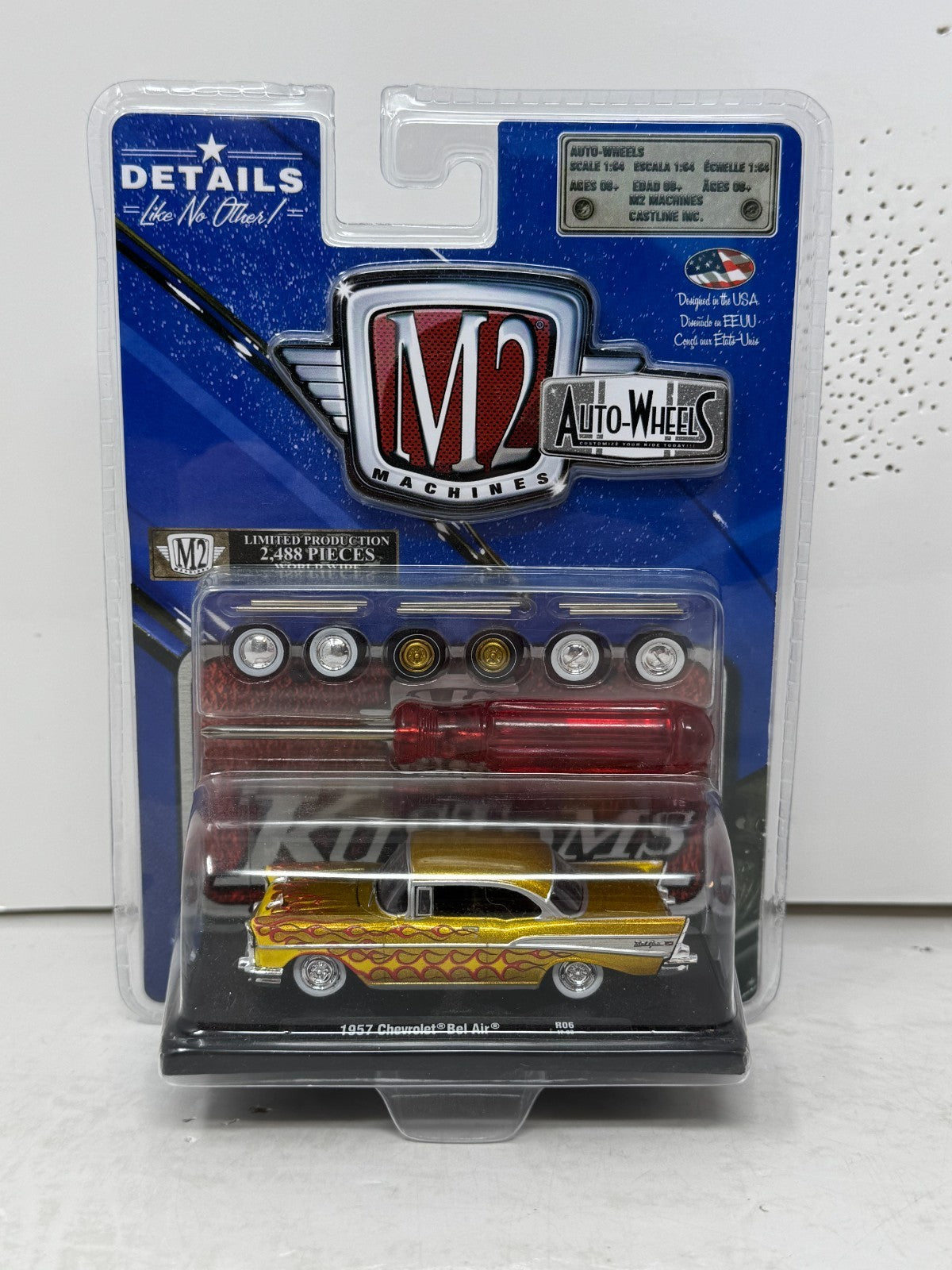 M2 Machines Auto Wheels 1957 Chevrolet Bel Air Custom CHASE 1:64 Diecast