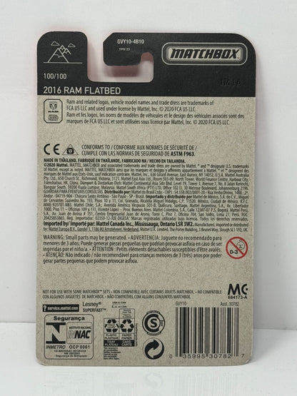 Matchbox 2016 Ram Flatbed 1:64 Diecast
