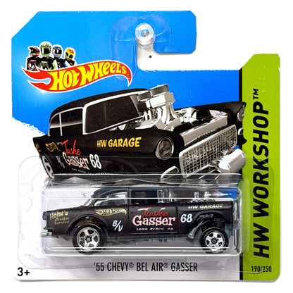 Hot Wheels HW Workshop 1955 Chevy Bel Air Gasser Black 1:64 Diecast Short Card