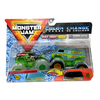 Monster Jam Color Change Grave Digger & Mystery Machine 1:64 Diecast