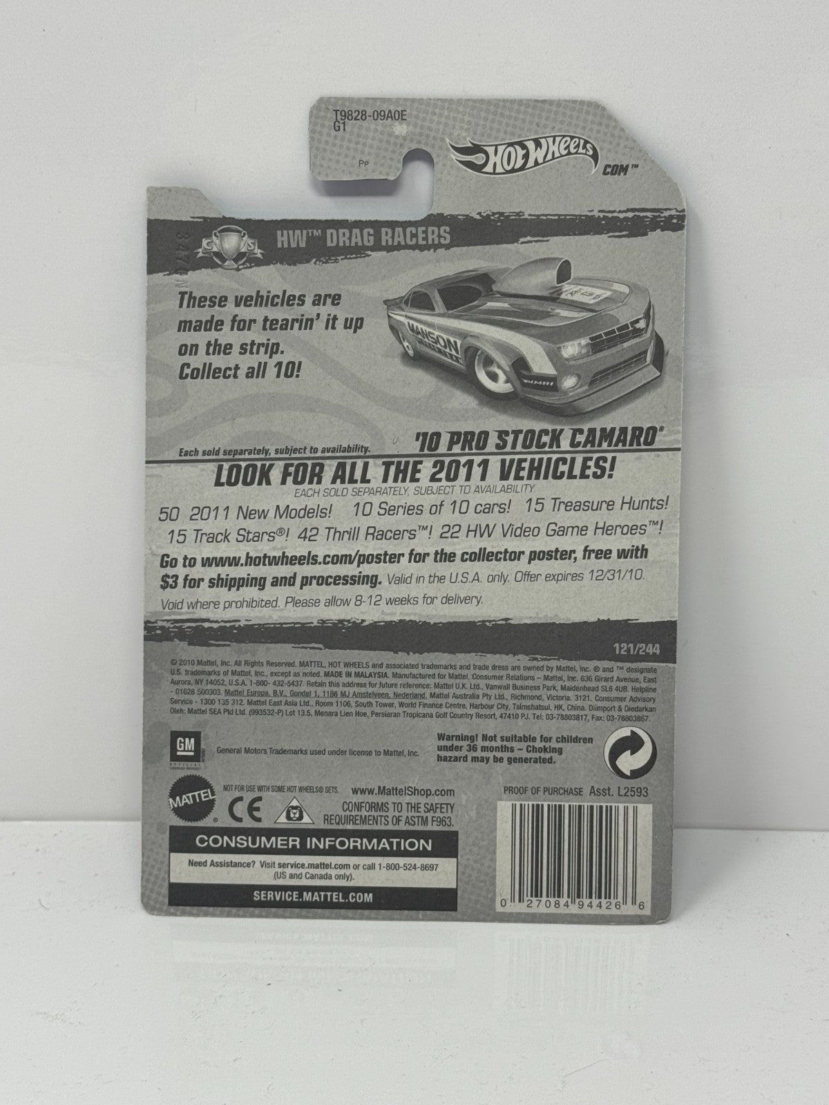 Hot Wheels Drag Racers Pro Stock Camaro 1:64 Diecast Factory Sealed Red Yellow