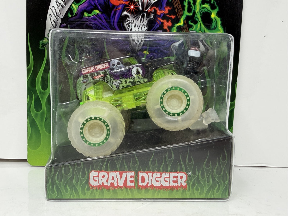 Hot Wheels Monster Jam Grave Digger Walmart Mail In Glow in Dark 1:64 Diecast