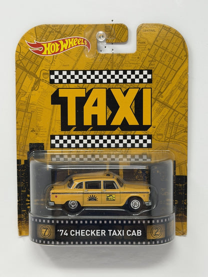 Hot Wheels Retro Entertainment Taxi 1974 Checker Taxi Cab 1:64 Diecast Yellow