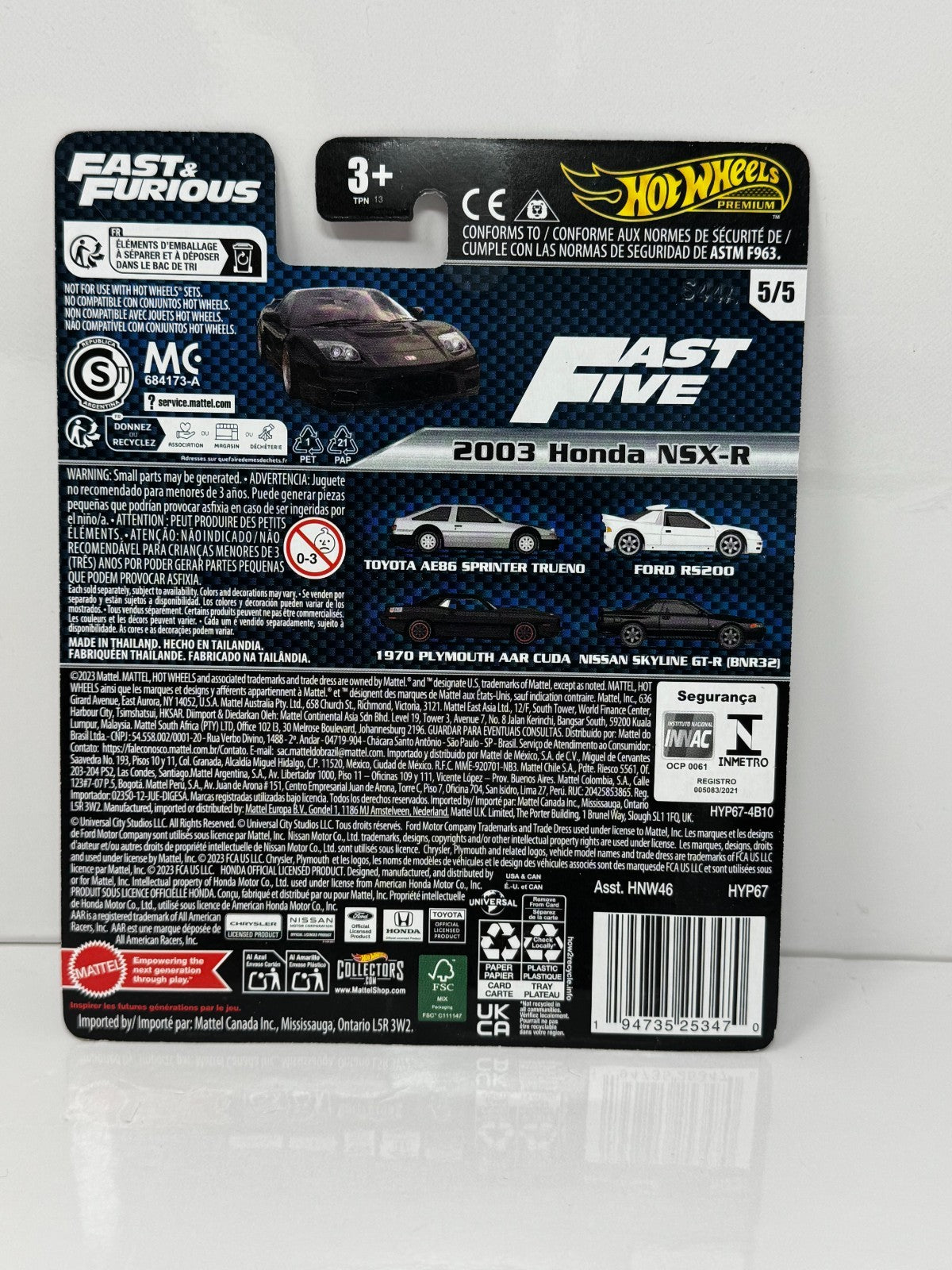 Hot Wheels Premium Fast & Furious 2003 Honda NSX-R 1:64 Diecast
