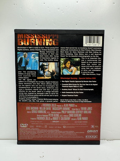 Mississippi Burning (DVD) Gene Hackman Crime Drama