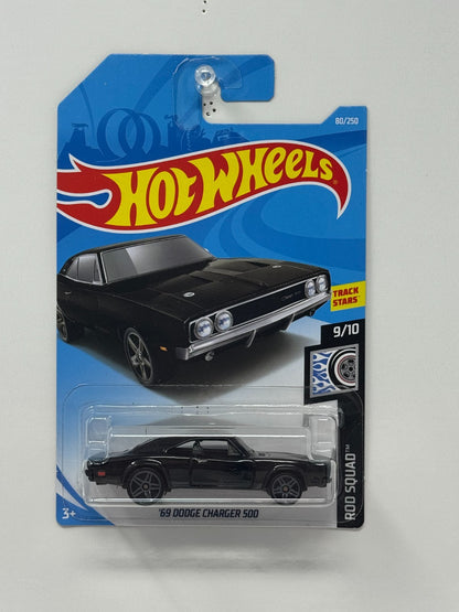 Hot Wheels Rod Squad 1969 Dodge Charger 500 1:64 Diecast Black