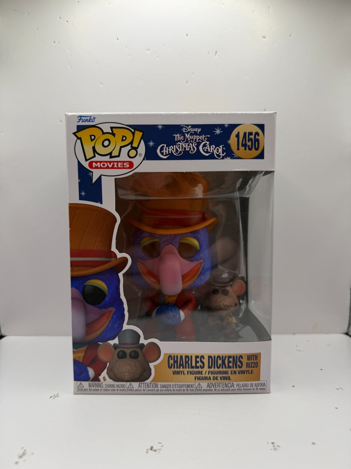 Funko Pop! Movies Muppet Christmas Carol #1456 Charles Dickens w/ Rizzo Figure