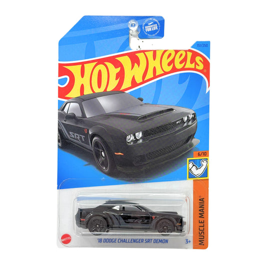Hot Wheels Muscle Mania 2018 Dodge Challenger SRT Demon 1:64 Diecast Black