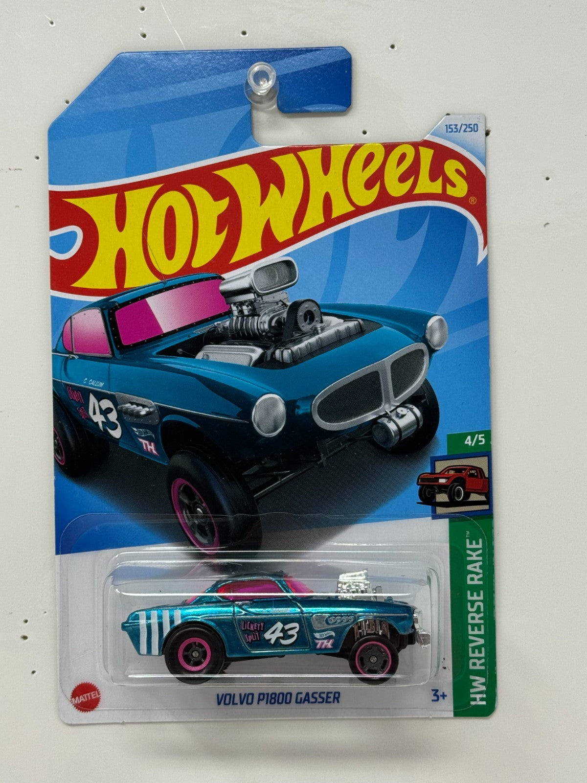 Hot Wheels Super Treasure Hunt Volvo P1800 Gasser HW Reverse Rake 1:64 Diecast
