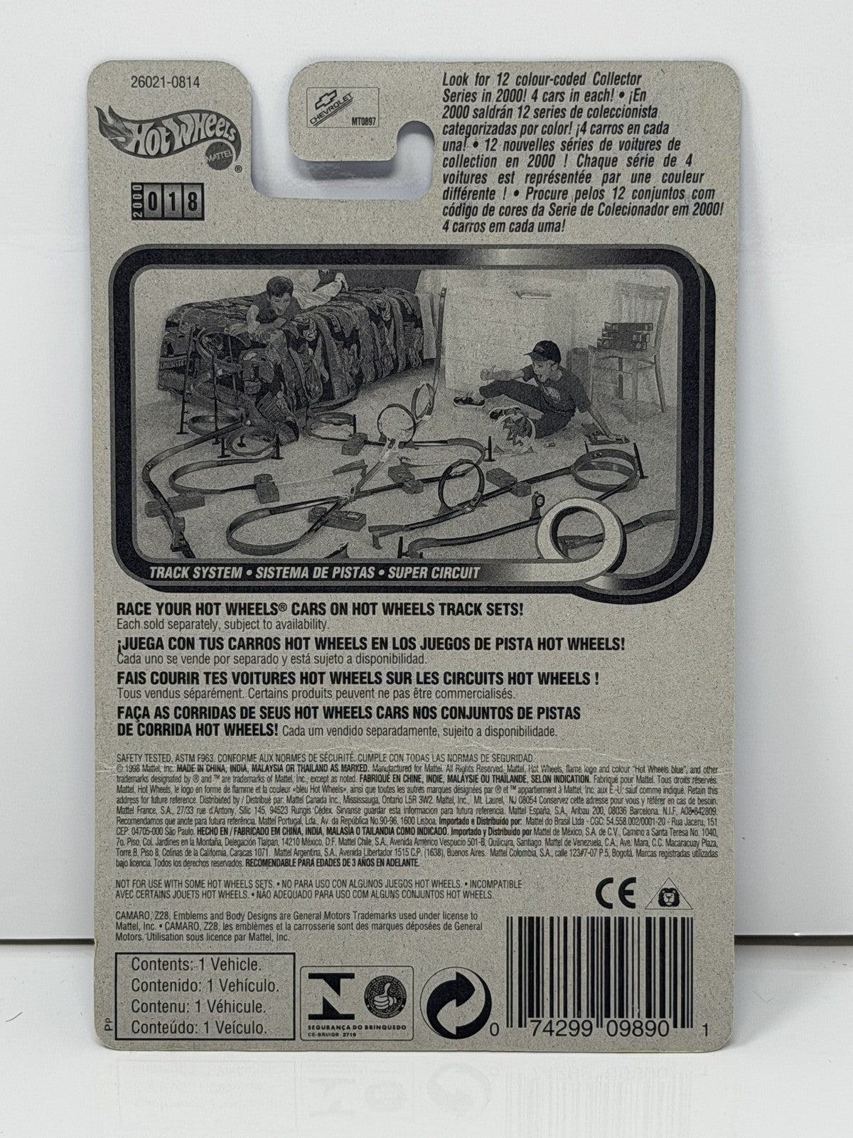 Hot Wheels Mainline 1993 Chevrolet Camaro Z28 1:64 Diecast Silver Fire Eater