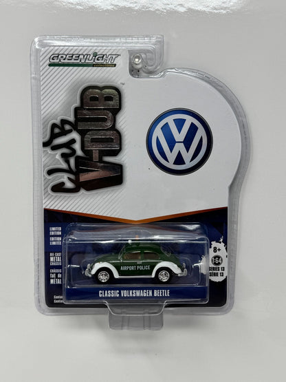 Greenlight Club V-Dub Classic Volkswagen Beetle Airport Police 1:64 Diecast