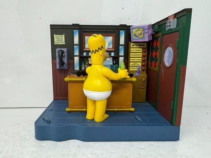 Simpsons World of Springfield Moe’s Tavern Regulars Set Playmates Diorama