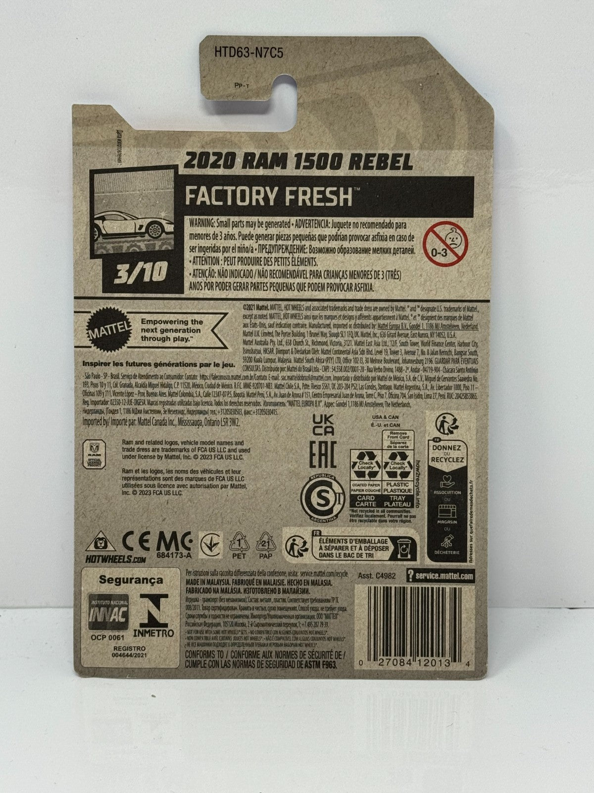 Hot Wheels Factory Fresh 2020 Ram 1500 Rebel 1:64 Diecast