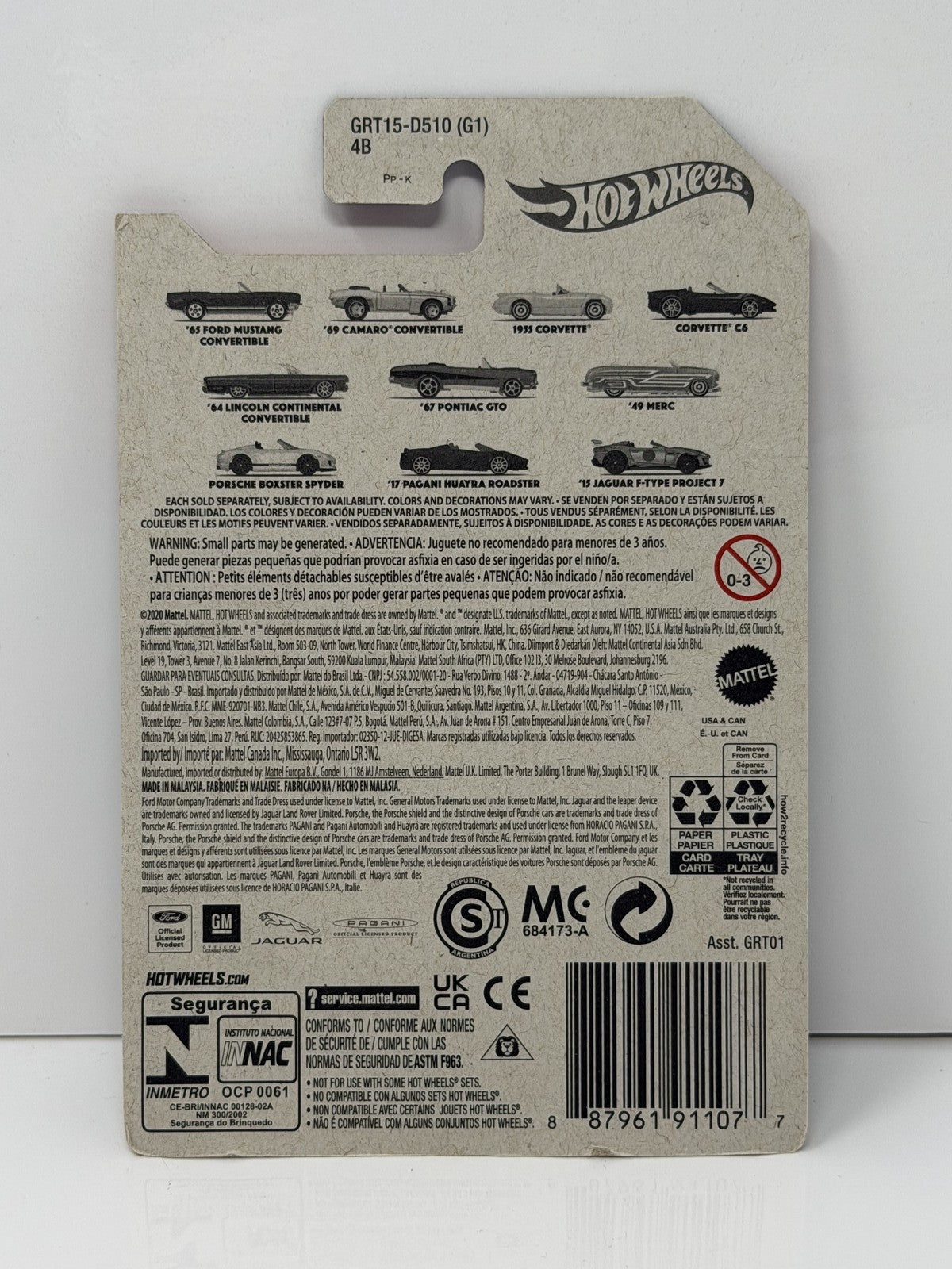 Hot Wheels Convertible Series 1967 Pontiac GTO 1:64 Diecast Red