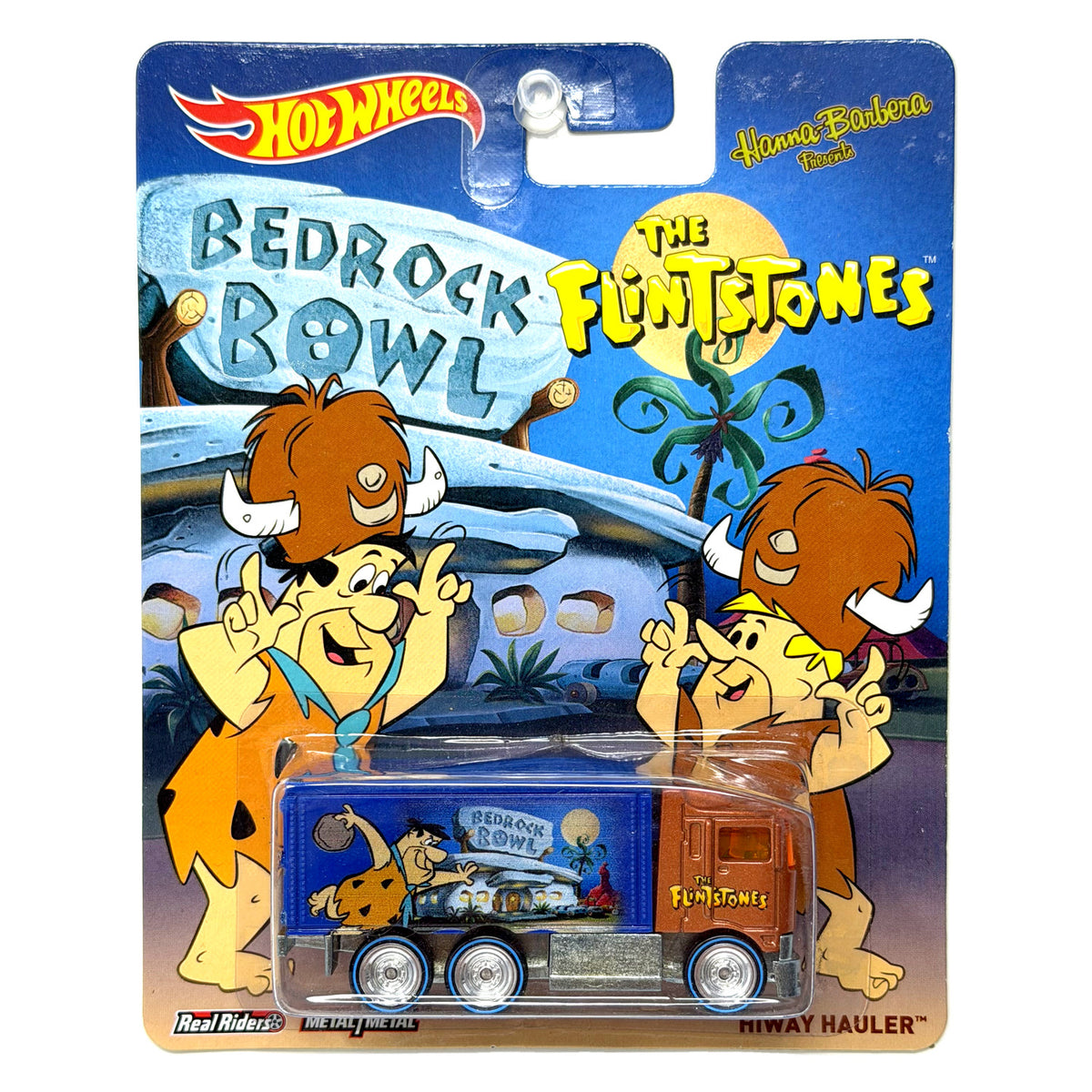 Hot Wheels The Flintstones Bedrock Bowl Hiway Hauler 1:64 Diecast Real Riders
