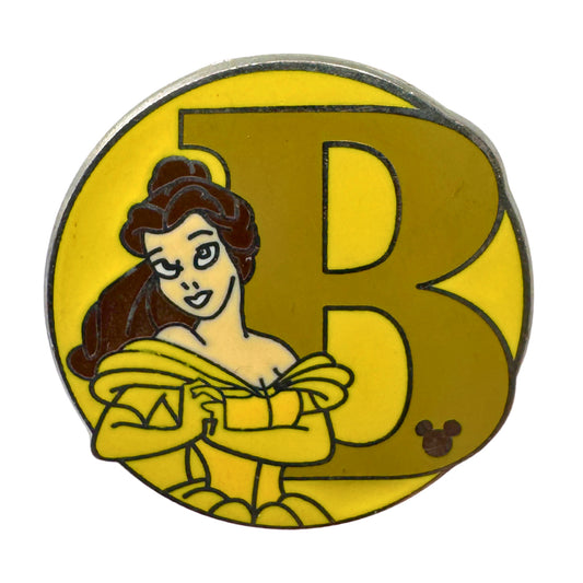 WDW Disney Belle "B" Alphabet Hidden Mickey Trading Pin DC2S6