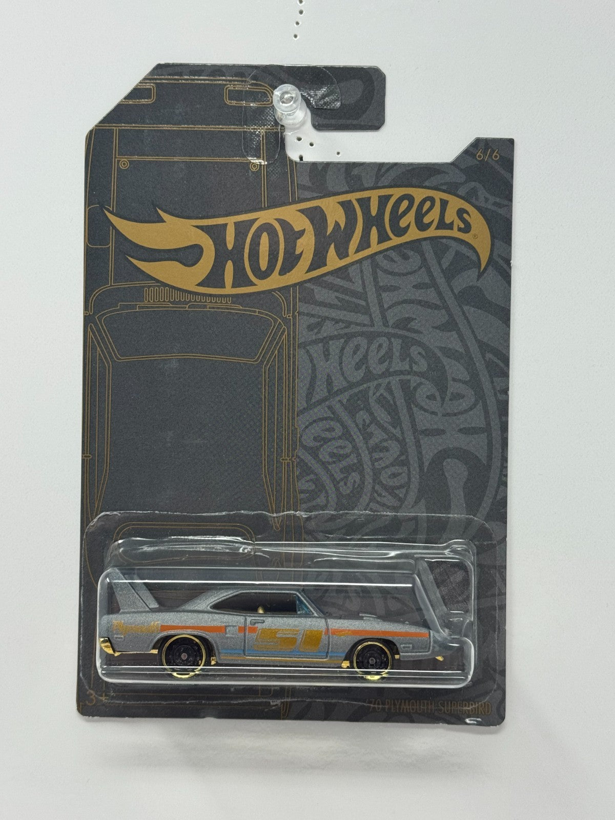 Hot Wheels Black & Gold 1970 Plymouth Superbird 1:64 Diecast Gray