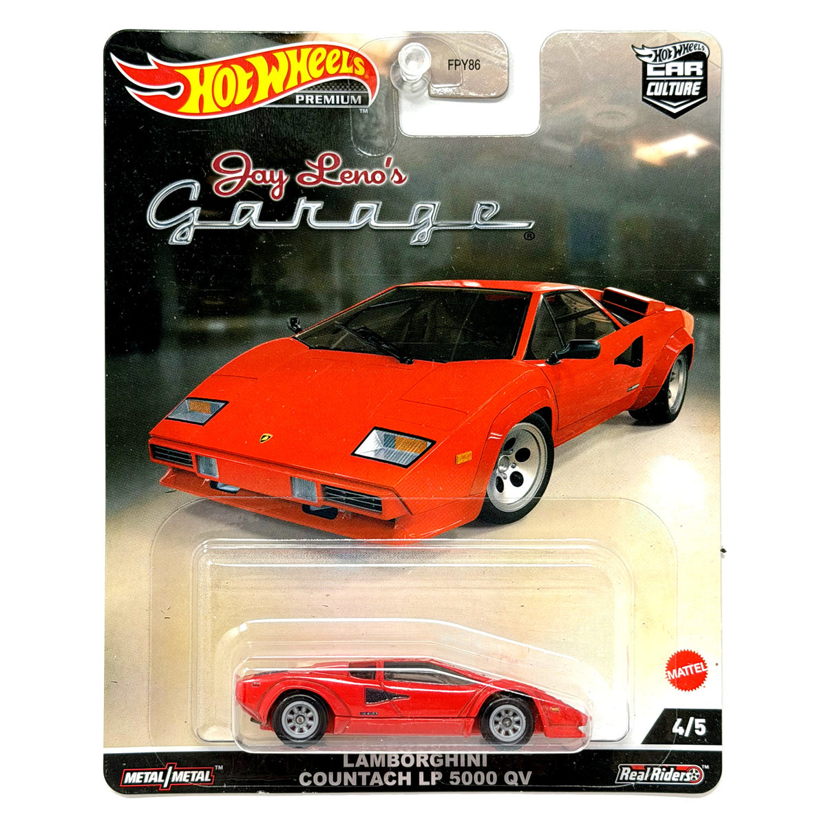 Hot Wheels Premium Jay Leno Garage Lamborghini Countach LP 5000 QV 1:64 Diecast