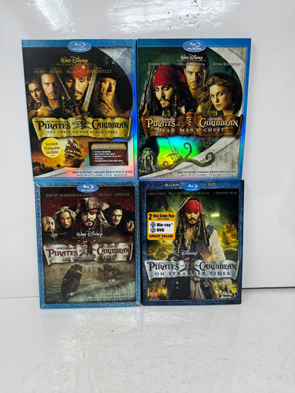 Pirates of the Caribbean 1-4 Blu-ray Movie Collection Johnny Depp Disney
