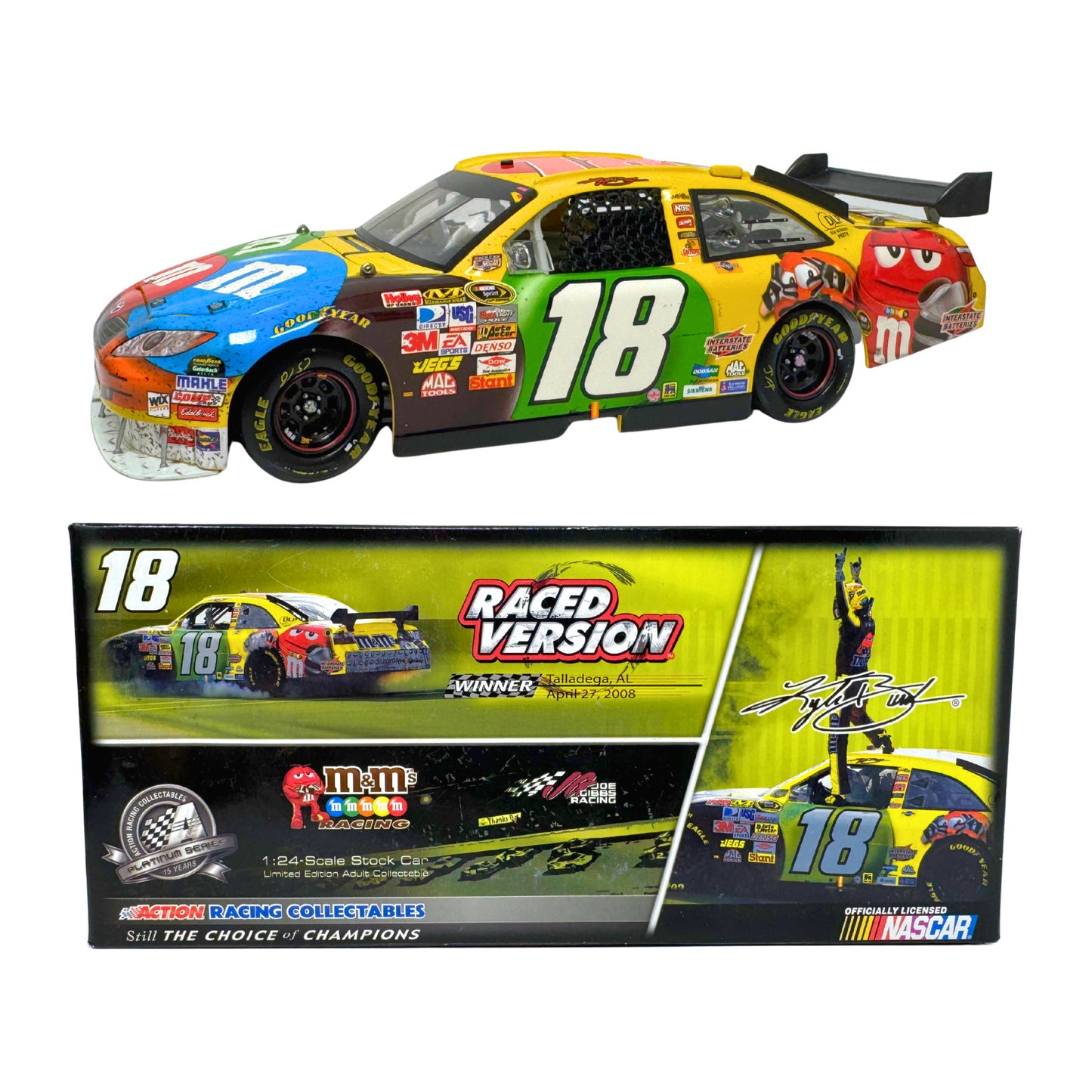Action NASCAR #18 Kyle Busch M&M's Talladega Race Win 2008 Camry 1:24 Diecast