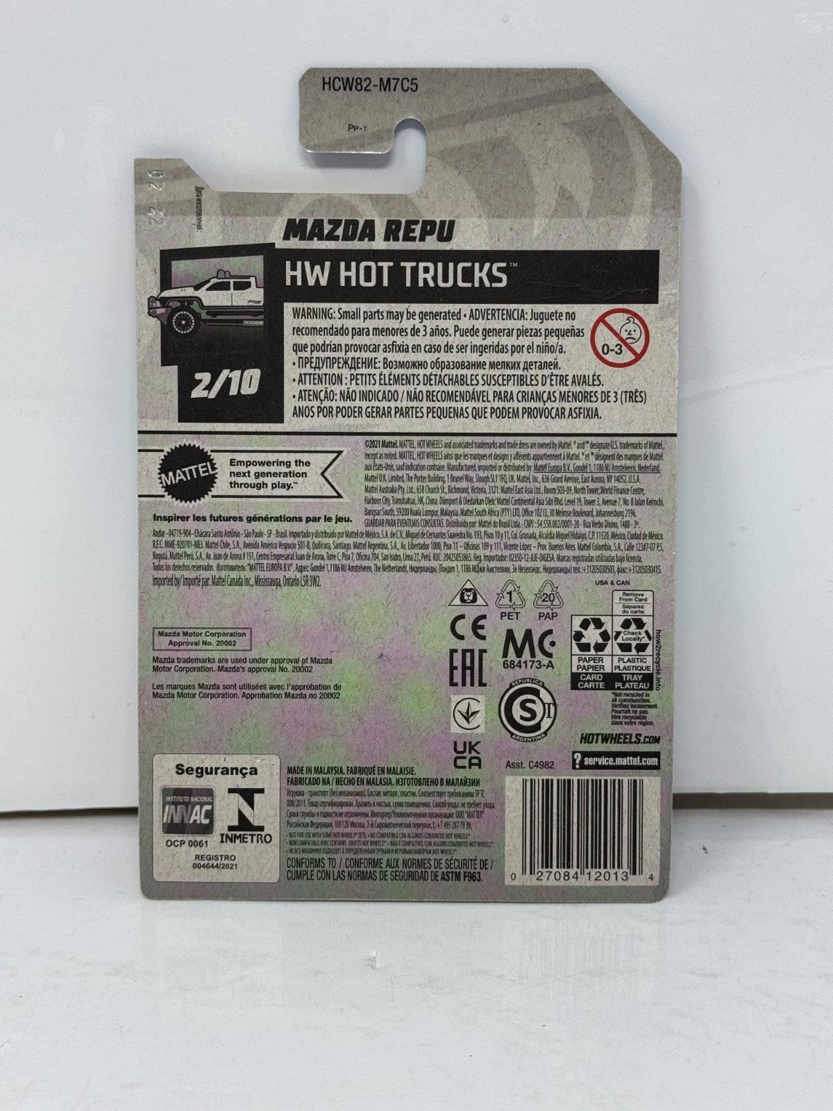 Hot Wheels Hot Trucks Mazda Repu 1:64 Diecast Green