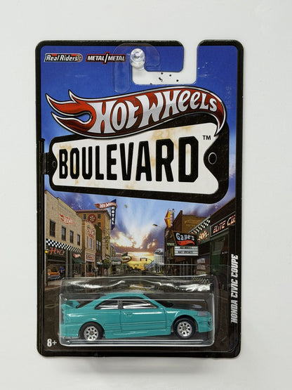 Hot Wheels Boulevard Honda Civic Coupe 1:64 Diecast Real Riders Aqua