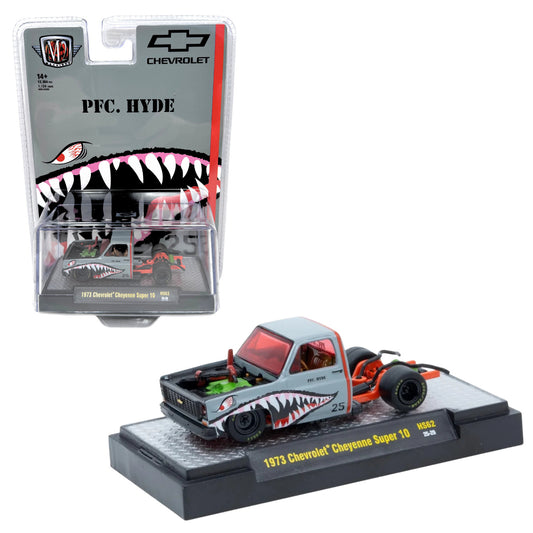 M2 Machines PFC. Hyde Shark Face 1973 Chevrolet Cheyenne Super 10 1:64 Diecast