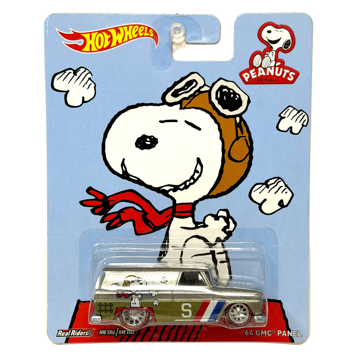 Hot Wheels Peanuts Snoopy 1964 GMC Panel 1:64 Diecast Real Riders