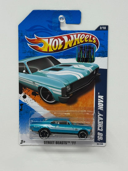 Hot Wheels Street Beasts ’11 1968 Chevy Nova 1:64 Diecast Factory Sealed
