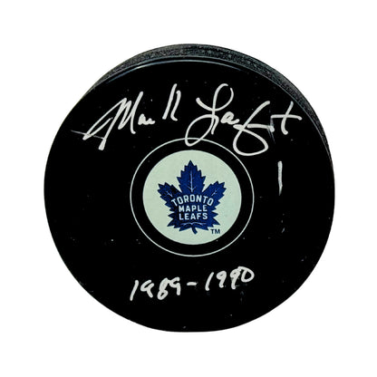 Mark Laforest Toronto Maple Leafs Signed NHL Autograph Puck Silver Auto
