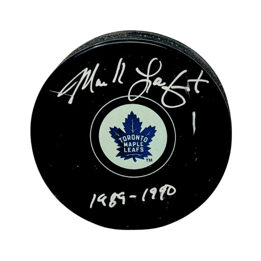 Mark Laforest Toronto Maple Leafs Signed NHL Autograph Puck Silver Auto
