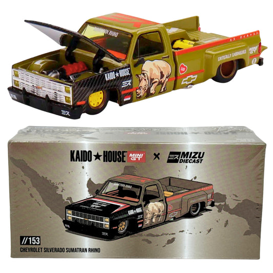 Kaido House Chevrolet Silverado Sumatran Rhino V1 Mini GT 1:64 Diecast