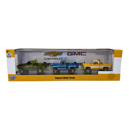 M2 Machines Square Body Truck Set S39 Chevy GMC 3-Pack CHASE 1:64 Diecast