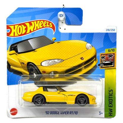 Hot Wheels HW Exotics 1992 Dodge Viper RT-10 1:64 Diecast Yellow Short Card