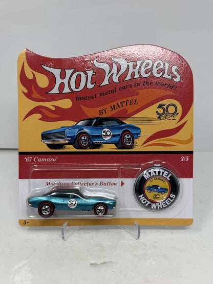 Hot Wheels 50th Anniversary Originals 1967 Camaro 1:64 Diecast Blue