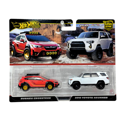 Hot Wheels Premium Subaru Crosstrek & 2018 Toyota 4Runner 2-Pack 1:64 Diecast