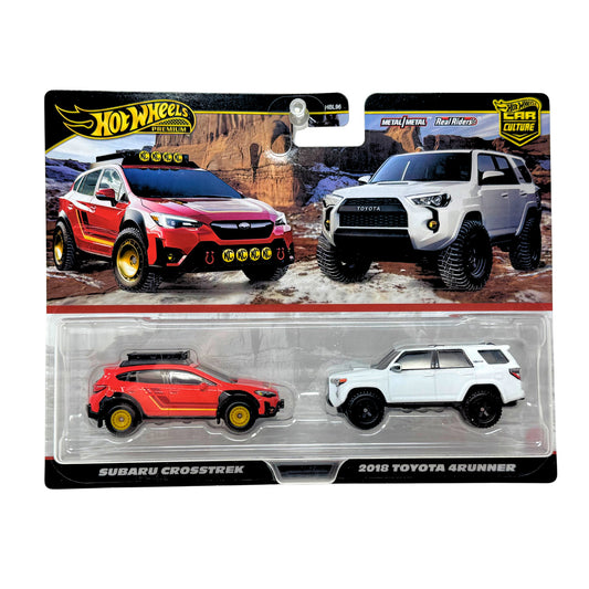Hot Wheels Premium Subaru Crosstrek & 2018 Toyota 4Runner 2-Pack 1:64 Diecast