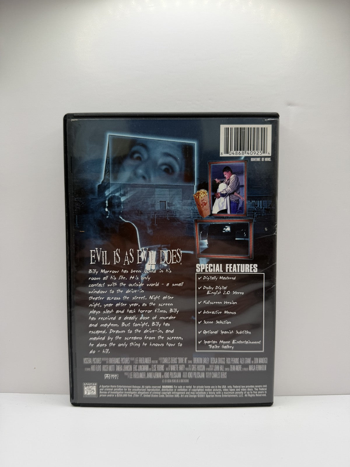 Drive In (DVD) Billy Morrow Horror