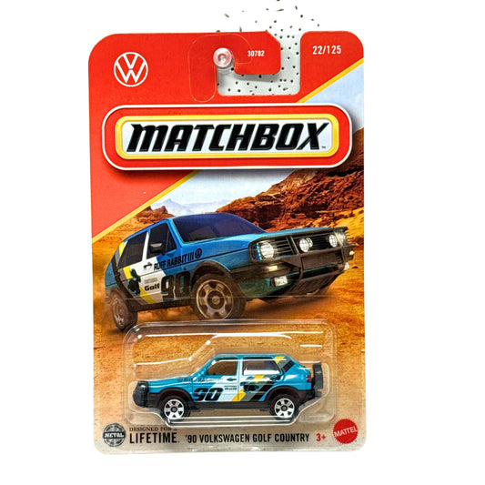 Matchbox Volkswagen 1990 Golf Country Blue Rabbit 1:64 Diecast