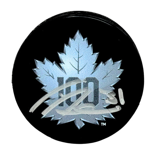 Frederik Andersen Toronto Maple Leafs Signed NHL Autograph Puck Silver Auto