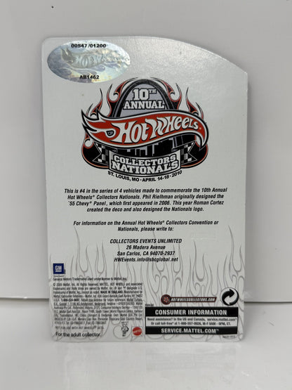 Hot Wheels 2010 10th Collectors Nationals 1955 Chevy Panel 1:64 Diecast 547/1200