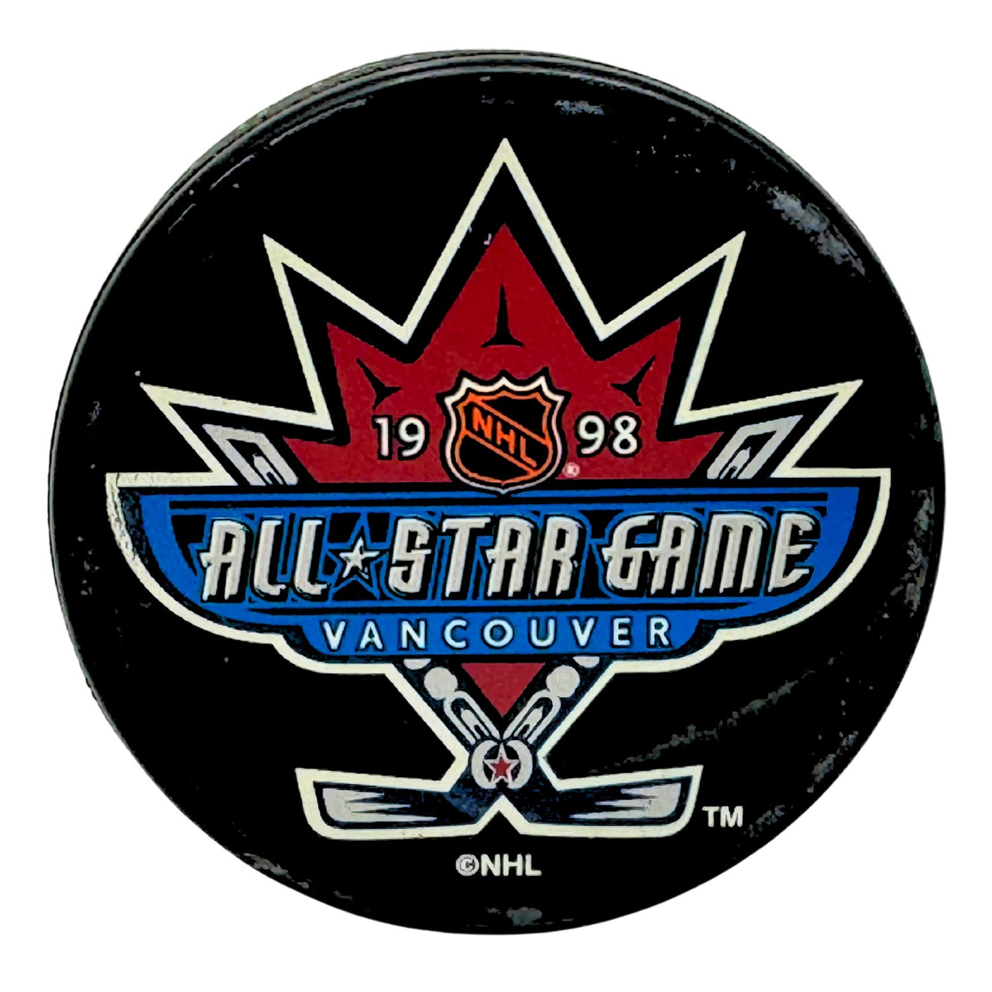 1998 NHL All-Star Game Vancouver Souvenir Hockey Puck